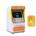Simulation Face Recognition ATM Cash Deposit Box Simulation Password Automatic Rolling Money Safe Deposit Box, Orange (Battery Version), Blue (Battery Version), Orange (Charging Version), Blue (Charging Version)
