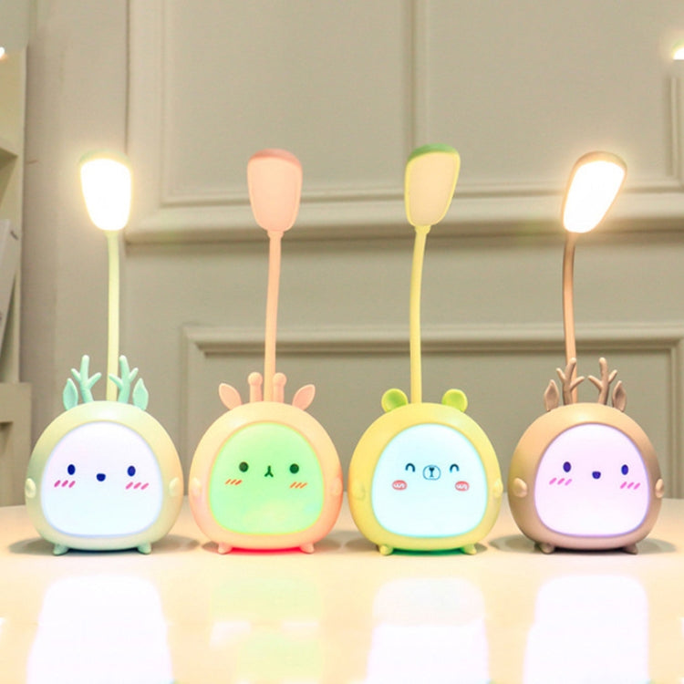 YW2021 Cartoon Cute LED Eye Protection Desk Lamp Student Dormitory Bedroom Folding Reading Desk Lamp, Green Lamb, Pink Lamb, Brown Lamb, Blue Fawn, Pink Fawn, Brown Fawn, Green Fawn, Green Bear, Pink Bear, Brown Bear, Blue Lamb