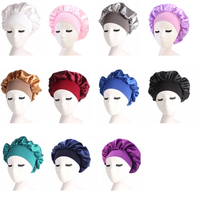 2 PCS TJM-301 Night Cap With Wide Brim And Elasticity Headband Ladies Chemotherapy Cap Hair Care Hat, M 56-58cm