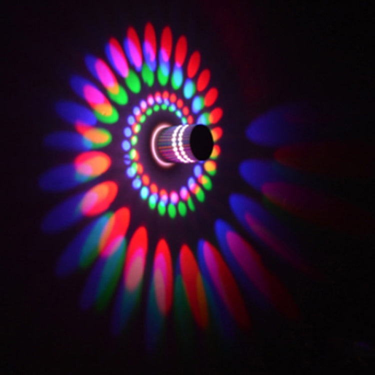 3W Modern Interior Creative Spiral Round Wall Lamp for Club, KTV, Corridor, Aisle, Background Wall Decoration Lamp, Recessed In, Wall Mounted