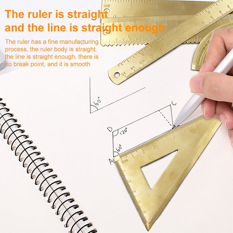 Brass Retro Drawing Ruler Measuring Tools, 0-10cm Isosceles Triangle Ruler, 0-10cm Right Angle Triangle Ruler, 0-15cm Wave Ruler, 0-15cm Ruler, 0-18cm Ruler, 0-120mm Caliper Single Scale, 0-180 Degree Protractor, 0-120mm Caliper Double Scale