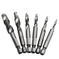 6 PCS / Set HSS Multi-Function Integrated Composite Tap Hole Tapping Chamfering, 6 PCS / Set Hole Tapping Chamfering