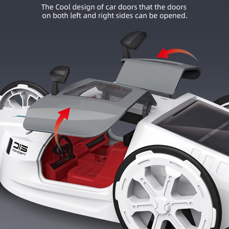 Children DIY Solar Sports Car Toy Science Education Assembled 4-Wheel Electric Drive Model, DIY Solar Sports Car Toy