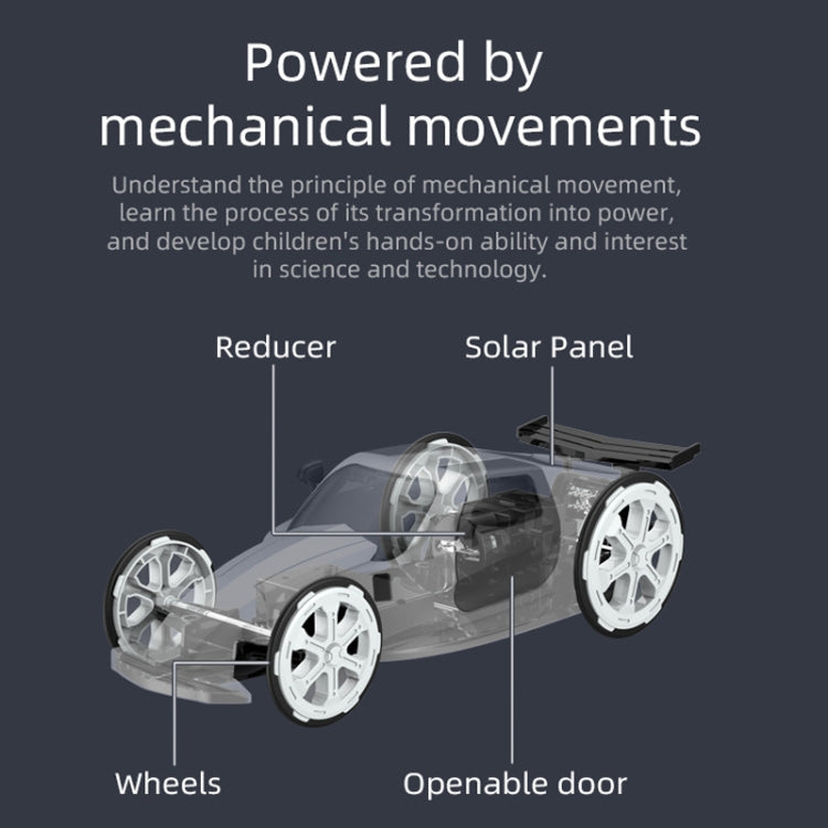 Children DIY Solar Sports Car Toy Science Education Assembled 4-Wheel Electric Drive Model, DIY Solar Sports Car Toy