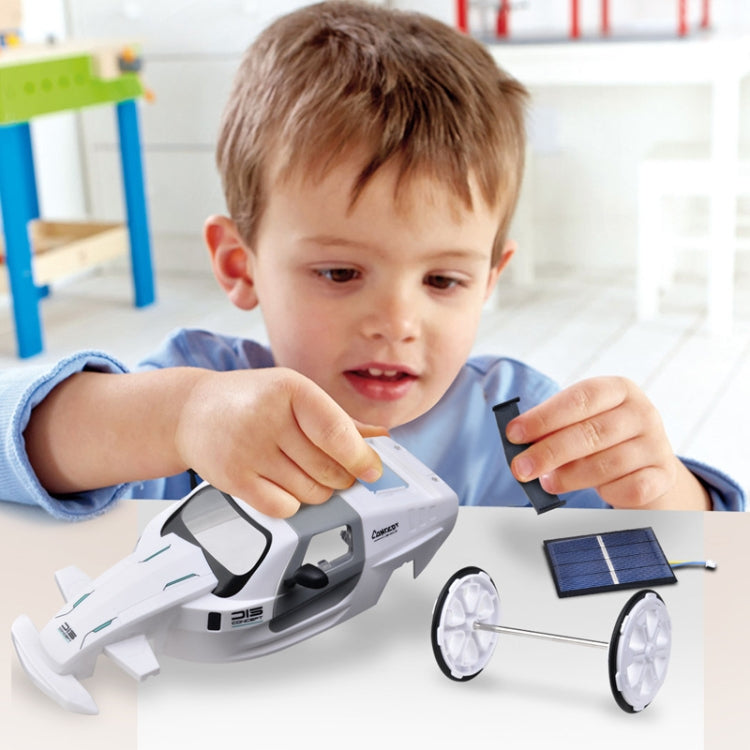 Children DIY Solar Sports Car Toy Science Education Assembled 4-Wheel Electric Drive Model, DIY Solar Sports Car Toy