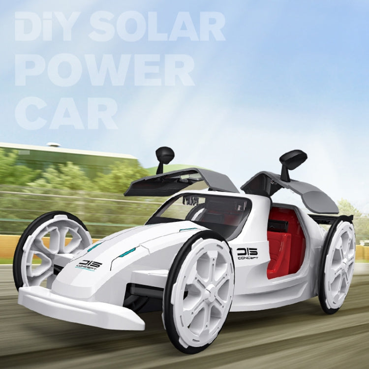 Children DIY Solar Sports Car Toy Science Education Assembled 4-Wheel Electric Drive Model, DIY Solar Sports Car Toy