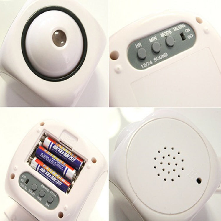 Multi-function LED Projection Alarm Clock Voice Talking Clock, White without USB cable, Black + USB cable