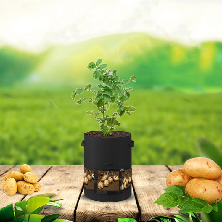 360 Degree Transparent Potato Bag In The Middle Covered Plant Growing Bag, Medium (30x35cm) 26 Liters/7 Gallons, Large (35x45cm) 43 Liters/10 Gallons