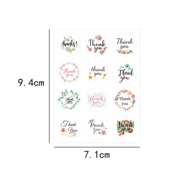 50 PCS THANK YOU Sealing Sticker 12 Thank You Round Sealing Sticker, Thankyou Stickers