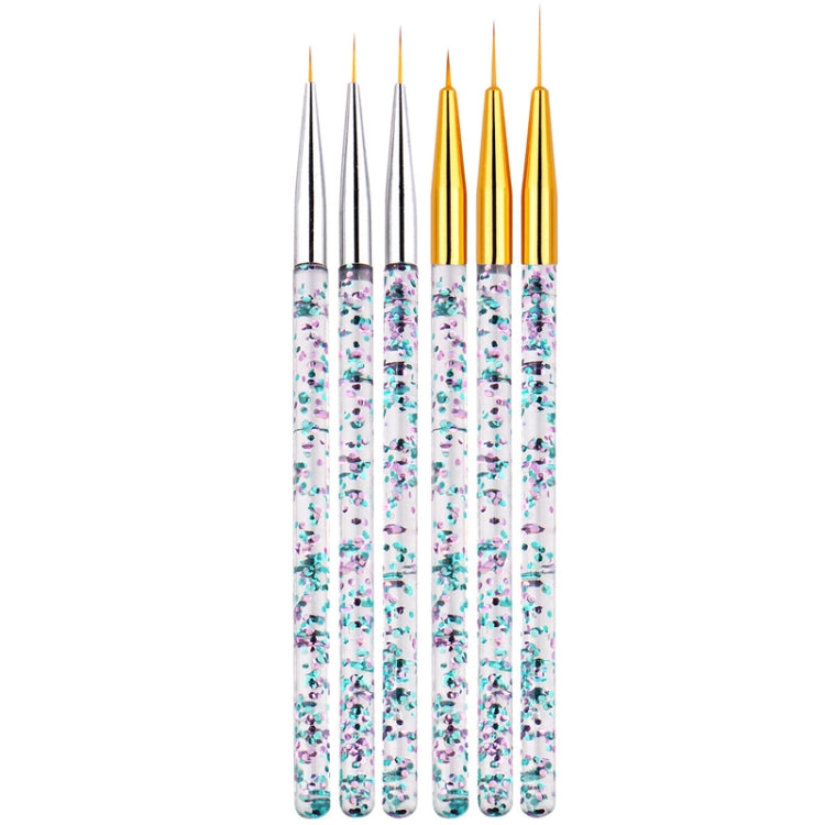 3pcs / Set Nail Art Brush Tool Acrylic Nail Crystal Carving Phototherapy Drawing Pen, Silver Tube, Golden Tube