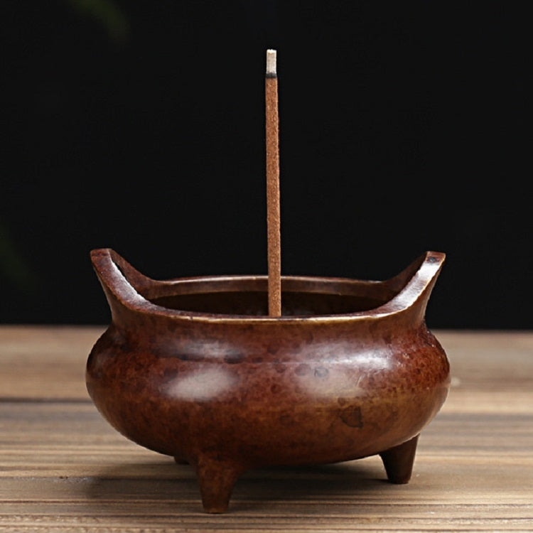 Binaural Incense Burner Pure Copper Household Small Indoor Antique Incense Burner, Three-foot Xuande Furnace, Hand-played Vatican Incense Burner
