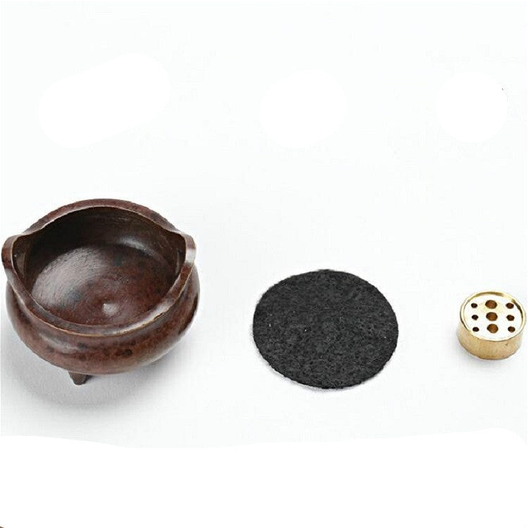 Binaural Incense Burner Pure Copper Household Small Indoor Antique Incense Burner, Three-foot Xuande Furnace, Hand-played Vatican Incense Burner