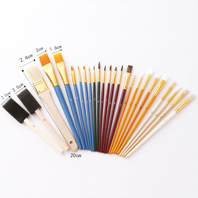 ZHU TING 25 PCS / Set Multifunctional Oil Paint Brush Gouache Watercolor Acrylic Paint Brush Student Painting Supplies, Watercolor Acrylic Paint Brush