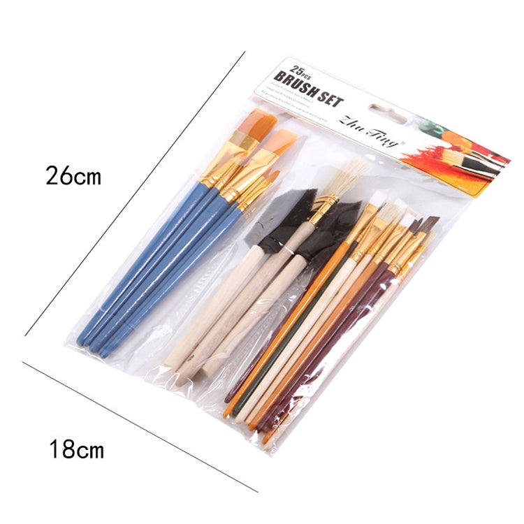 ZHU TING 25 PCS / Set Multifunctional Oil Paint Brush Gouache Watercolor Acrylic Paint Brush Student Painting Supplies, Watercolor Acrylic Paint Brush