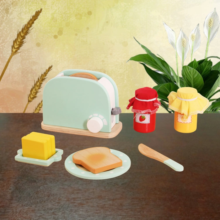 Children Simulation Kitchen Set Baby Wooden Food Cutting Pretend Play Toy, Bread Maker, Coffee Machine, Juicer, Blender, Mini Oven, Delicious Salad Set, Waffles