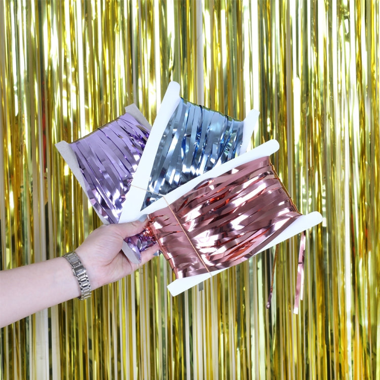 5 PCS 1 x 2m  Light Rain Silk Curtain Holiday Party Decoration Photo Background Wall Decoration, Golden, Red, Blue, Green, Rose Red, Light Pink, Light Blue, Silver, Rose Gold