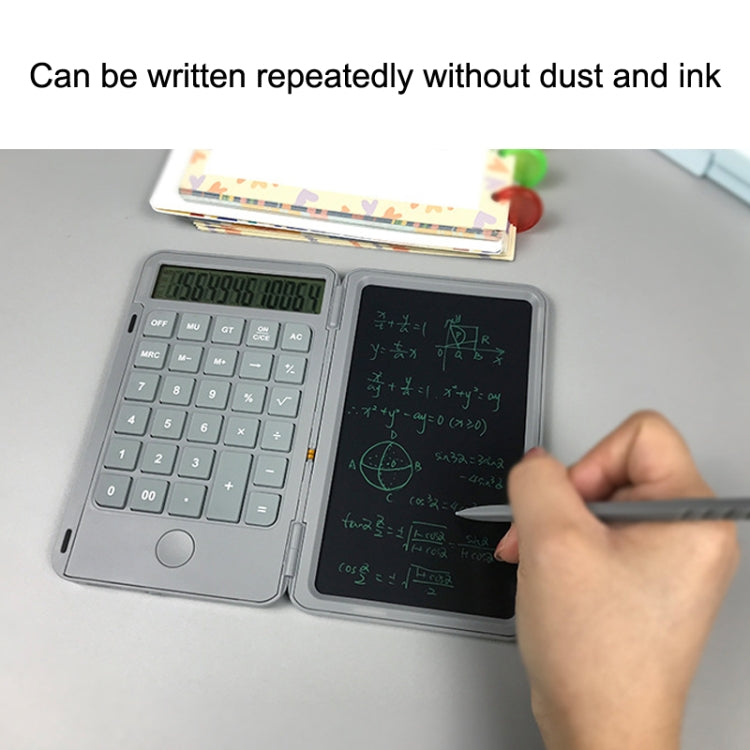 Rechargeable Writing Board Calculator Portable Multi-Function LCD Student Handwriting Board, Gray