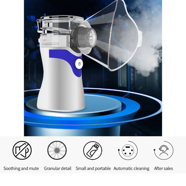 YMK-W6 Children Adult Ultrasonic Portable Micro-Mesh Atomizer Household Handheld Two-Speed Adjustable Compression Atomizer, YMK-W6(Blue), YMK-W6(Gray), YMK-W6(Green)