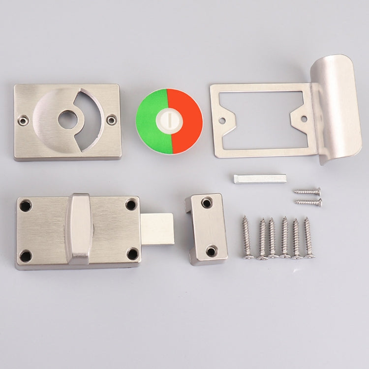Toilet Red & Green Display Door Lock Public Toilet Stainless Steel Bolt Lock, Indicating lock With Handle