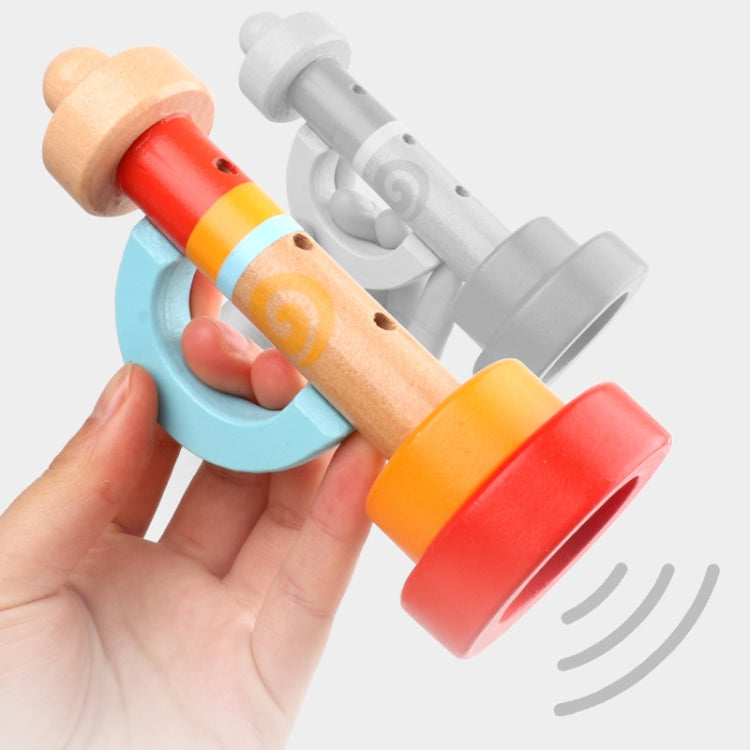 2 PCS Children Educational Early Education Wooden Horn Whistle Music Toy, 2 PCS Horn Whistle Music Toy