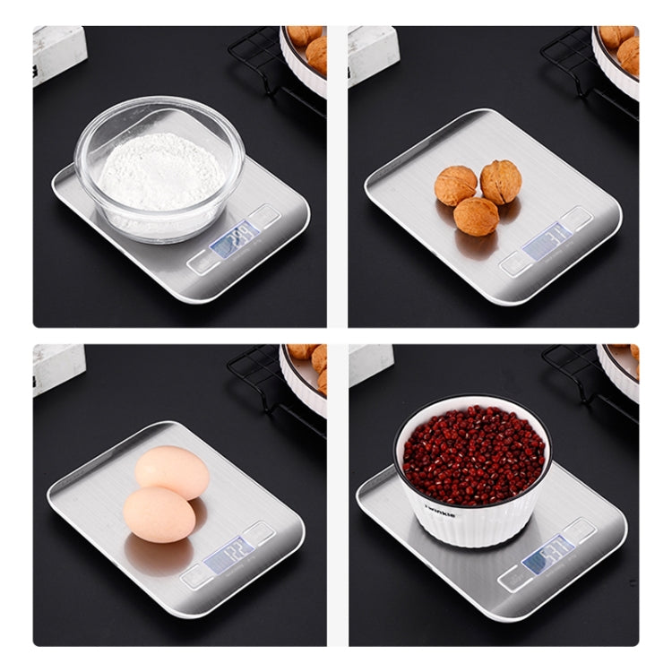 Stainless Steel Small Food Electronic Scale Kitchen Portable Baking Electronic Scale, 5kg/1g (Battery Model White), 5kg/1g (Battery Model Black), 10kg/1g (Battery Model White), 5kg/1g (Rechargeable White), 10kg/1g (Rechargeable White)                  ...