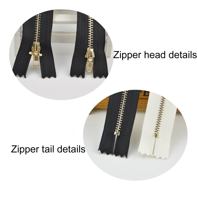 100 PCS No.3 Metal Copper Zipper Pants Placket Zipper, 30cm
