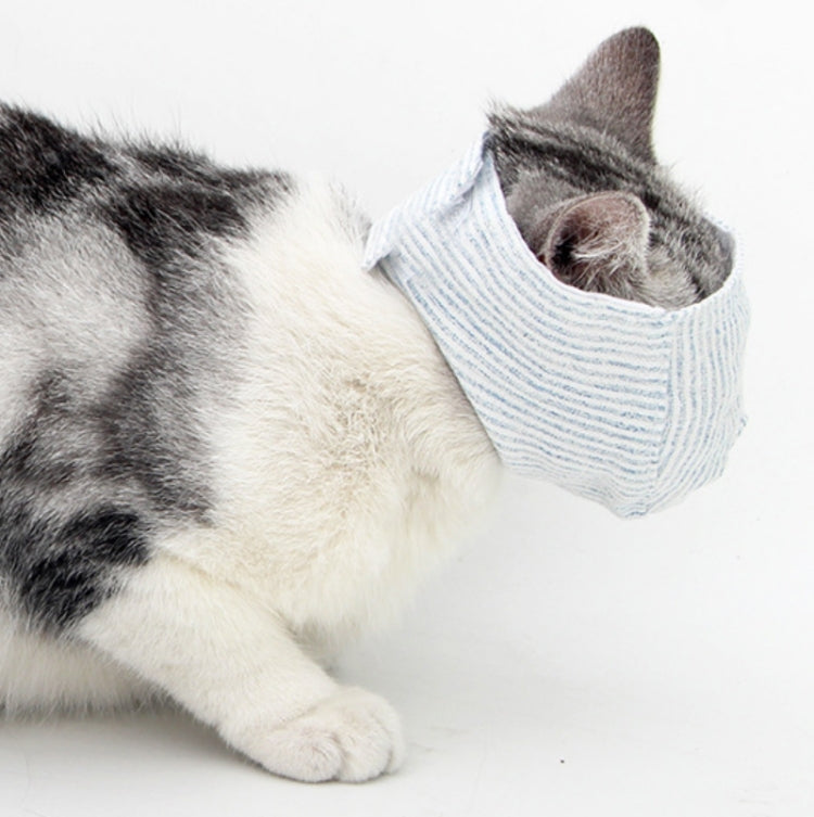 Cat Face Mask Pet Anti-Bite Anti-Licking Reathable Face Mask, S, M
