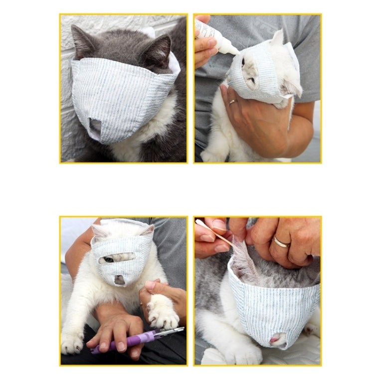 Cat Face Mask Pet Anti-Bite Anti-Licking Reathable Face Mask, S, M