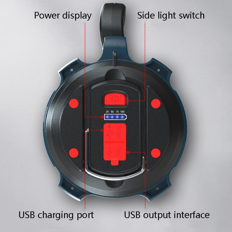 LED Mountaineering Waterproof Patrol USB Charging Flashlight with Power Bank Function, 2400mAh, 4800mAh