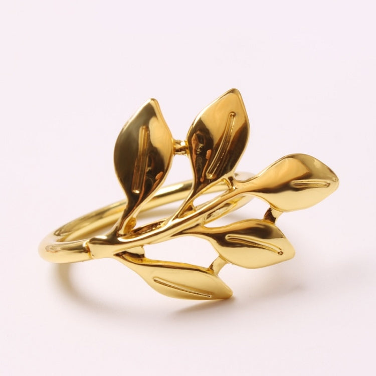 Electroplating Leaf Shape Napkin Buckle Wedding Hotel Napkin Ring, Gold, Silver, Rose Gold