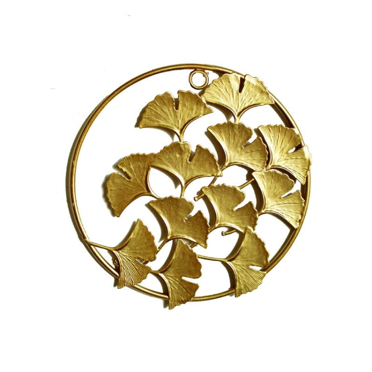 Home Living Room Iron Art Wall Hanging Gold Three-Dimensional Leaf Wall Hanging Decorative Painting, A, B, C, D, E, F