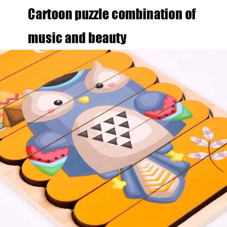 QBT01 Children Double-Sided Wooden Puzzle Bar Puzzle Toy, Excavator + Police Car, Airplane + Rocket, Mud Tanker + Truck, School Bus + Ship, Pig (Yellow) + Pig (Green), Big Gray Wolf + Pig (Pink), Little Red Riding Hood + Big Big Wolf, Crow + Bee       ...