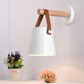 LED Wall Light Wood Wall Lamp Bed Bedside Light Night Lights Modern Nordic Lampshade Home Decor, white, black