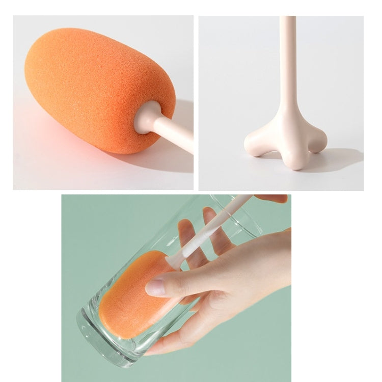 Long Handle Vertical Cup Brush Baby Bottle Sponge Cleaning Brush, Length: 29cm, White, Blue, Pink