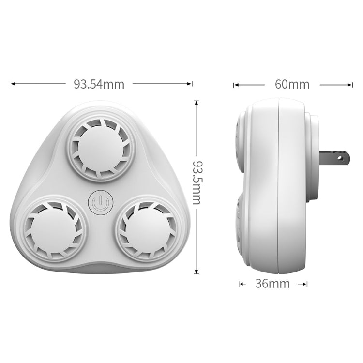 BG310 3-Horn Ultrasonic Automatic Frequency Conversion Mouse Repeller/Insect Repellent/Mosquito Repellent, EU Plug 220V, UK Plug 220V