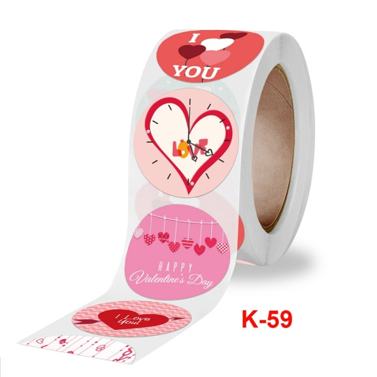 5 PCS Olled Round Valentines Day Heart Gift Decoration Sticker Label, Valentines Day Heart Sticker