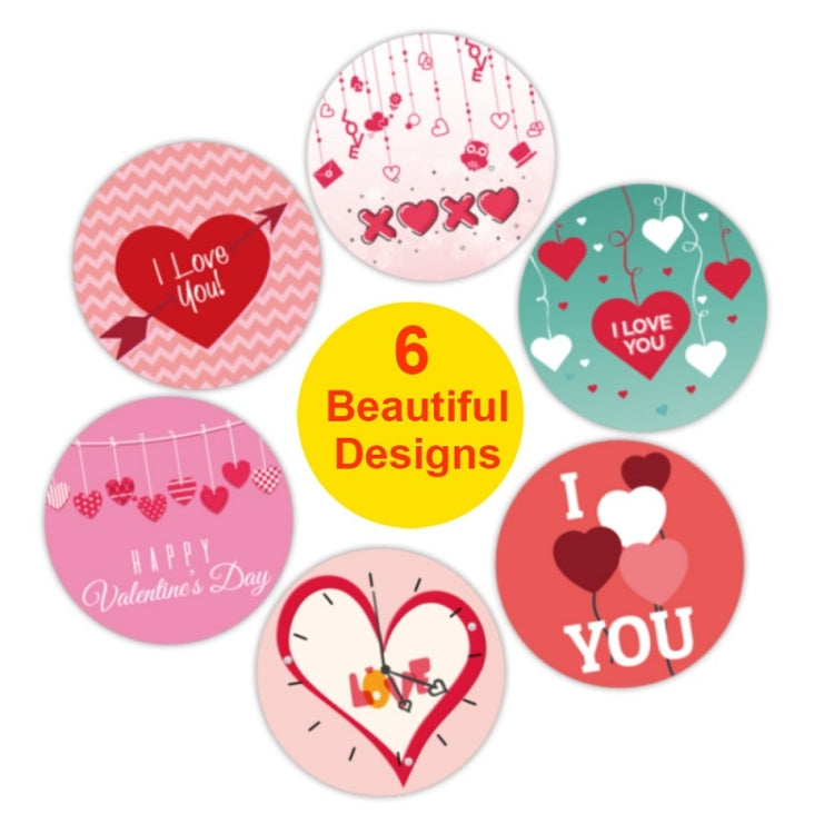 5 PCS Olled Round Valentines Day Heart Gift Decoration Sticker Label, Valentines Day Heart Sticker