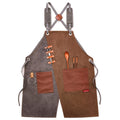 Denim Apron Barber Milk Tea Shop Waiter Overalls, Gray-yellow Shoulder Strap, Blue-white Shoulder Strap, Green-yellow Shoulder Strap, Grey-green Shoulder Strap, Grey-yellow Hook Strap, Blue-white Hook Strap, Green-yellow Hook Strap, Grey-green Hook Strap