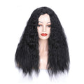Matte Realistic Corn Perm Long Curly Hair Woolen Volume Wig Headgear, Black, Black Gradient Deep Purple, Black Gradient Dark Milky Gray, Black Gradient Milky Gray, Black Gradient Light Milky Gray, Black Gradient Sapphire Blue, Light Brown              ...