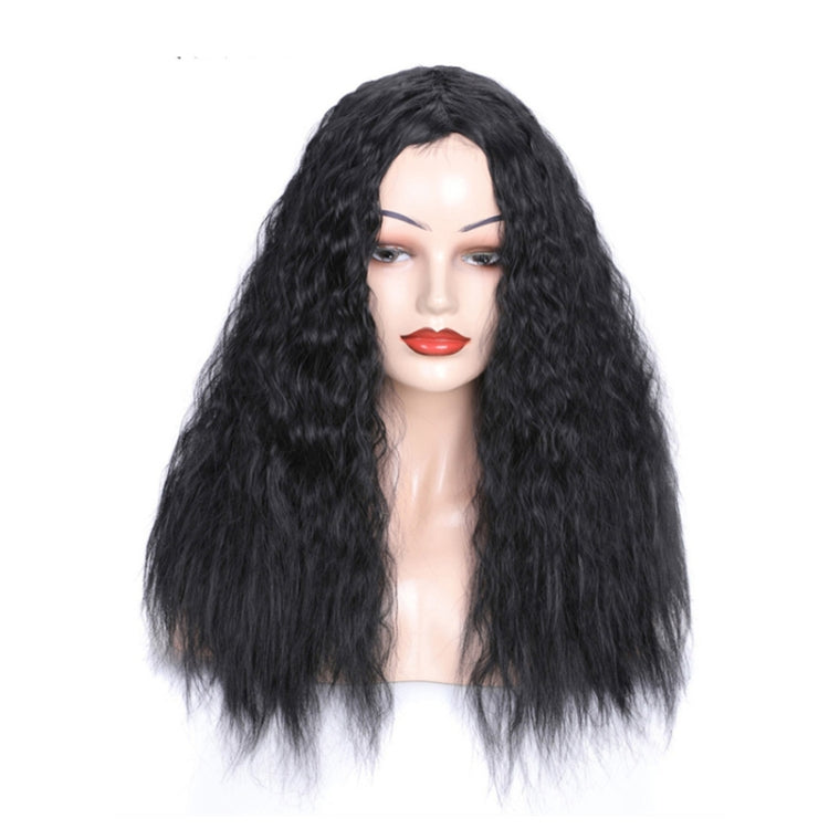 Matte Realistic Corn Perm Long Curly Hair Woolen Volume Wig Headgear, Black, Black Gradient Deep Purple, Black Gradient Dark Milky Gray, Black Gradient Milky Gray, Black Gradient Light Milky Gray, Black Gradient Sapphire Blue, Light Brown              ...