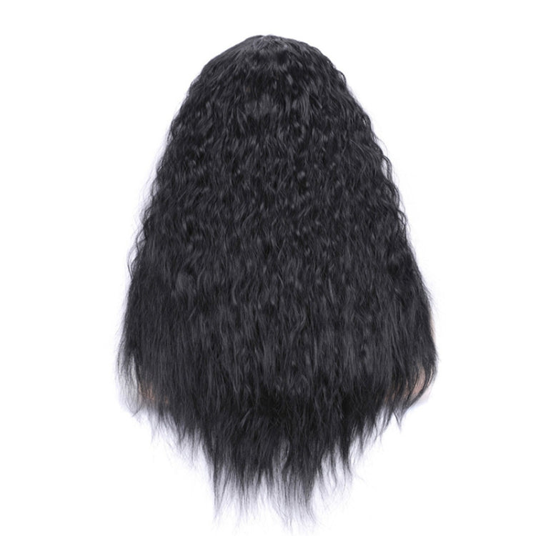 Matte Realistic Corn Perm Long Curly Hair Woolen Volume Wig Headgear, Black, Black Gradient Deep Purple, Black Gradient Dark Milky Gray, Black Gradient Milky Gray, Black Gradient Light Milky Gray, Black Gradient Sapphire Blue, Light Brown              ...