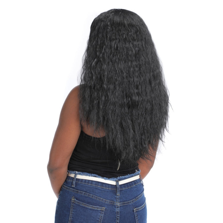 Matte Realistic Corn Perm Long Curly Hair Woolen Volume Wig Headgear, Black, Black Gradient Deep Purple, Black Gradient Dark Milky Gray, Black Gradient Milky Gray, Black Gradient Light Milky Gray, Black Gradient Sapphire Blue, Light Brown              ...