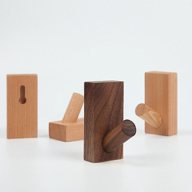 Solid Wood Punch-Free Entrance Behind The Door On The Wall Sticky Hook Clothes Hook Beech Wood, Beech Wood, Oak, Black Walnut