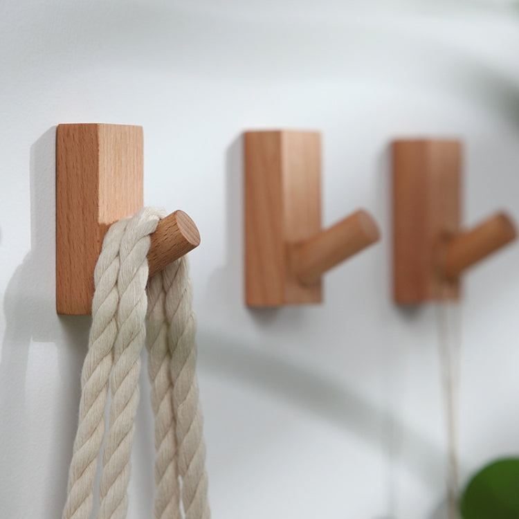 Solid Wood Punch-Free Entrance Behind The Door On The Wall Sticky Hook Clothes Hook Beech Wood, Beech Wood, Oak, Black Walnut