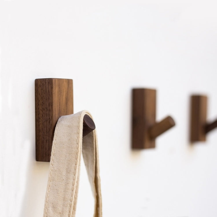 Solid Wood Punch-Free Entrance Behind The Door On The Wall Sticky Hook Clothes Hook Beech Wood, Beech Wood, Oak, Black Walnut