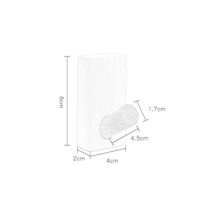 Solid Wood Punch-Free Entrance Behind The Door On The Wall Sticky Hook Clothes Hook Beech Wood, Beech Wood, Oak, Black Walnut