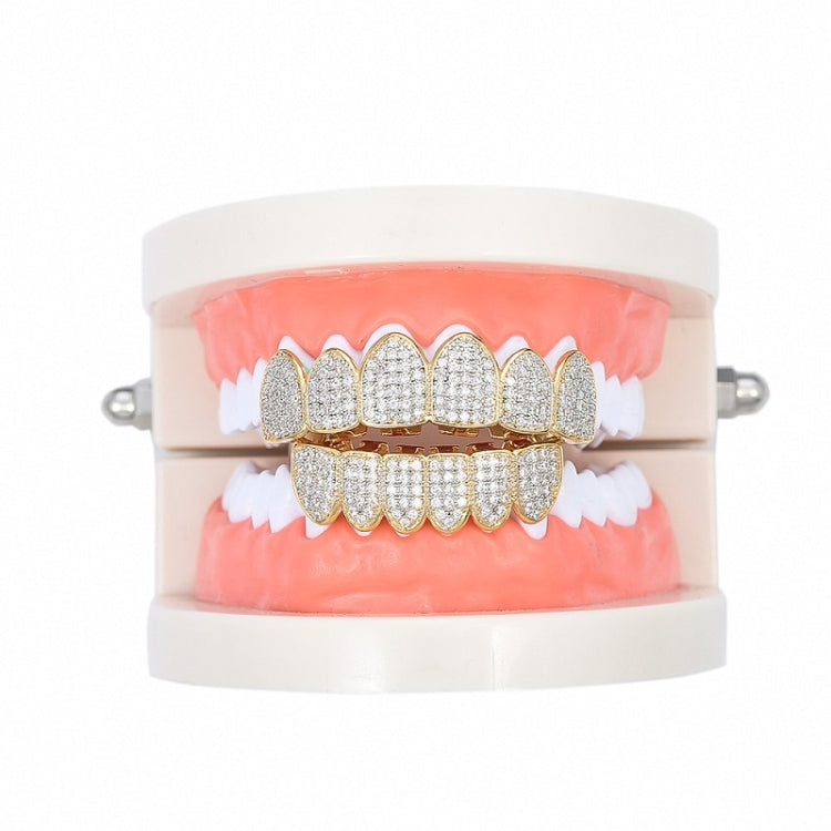 Halloween Accessories Micro-Inlaid Zircon Hip-Hop Braces, Gold Suit, Silver Suit, Gold Upper Teeth, Gold Lower Teeth, Silver Upper Teeth, Silver Lower Teeth