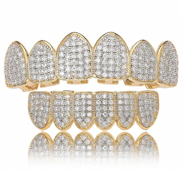 Halloween Accessories Micro-Inlaid Zircon Hip-Hop Braces, Gold Suit, Silver Suit, Gold Upper Teeth, Gold Lower Teeth, Silver Upper Teeth, Silver Lower Teeth