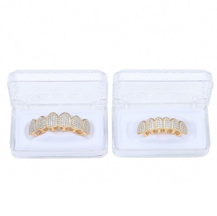 Halloween Accessories Micro-Inlaid Zircon Hip-Hop Braces, Gold Suit, Silver Suit, Gold Upper Teeth, Gold Lower Teeth, Silver Upper Teeth, Silver Lower Teeth