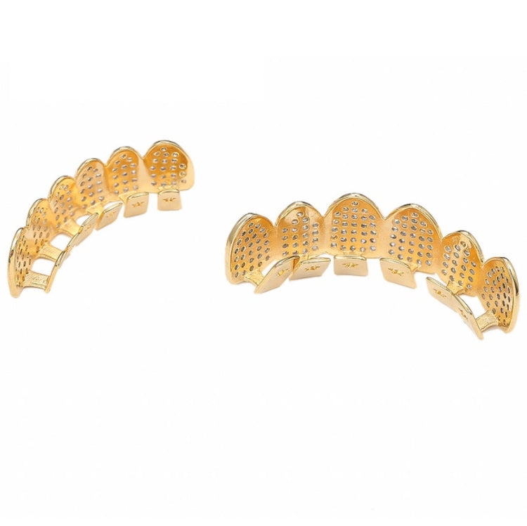 Halloween Accessories Micro-Inlaid Zircon Hip-Hop Braces, Gold Suit, Silver Suit, Gold Upper Teeth, Gold Lower Teeth, Silver Upper Teeth, Silver Lower Teeth